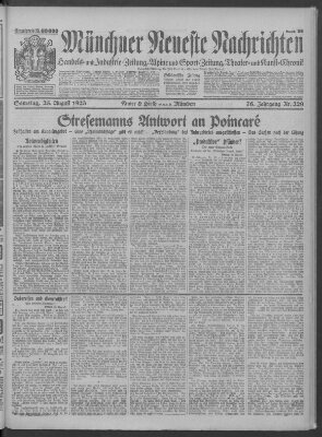 Münchner neueste Nachrichten Samstag 25. August 1923