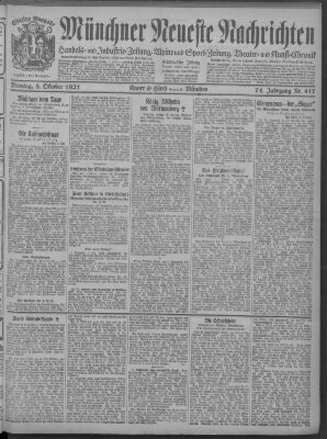 Münchner neueste Nachrichten Montag 3. Oktober 1921