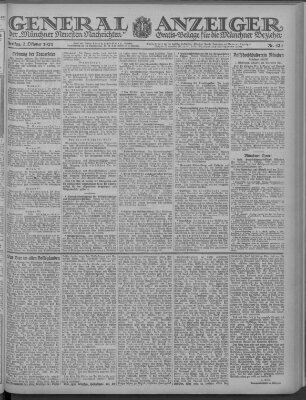 Münchner neueste Nachrichten Freitag 7. Oktober 1921