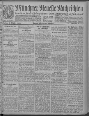 Münchner neueste Nachrichten Freitag 7. Oktober 1921