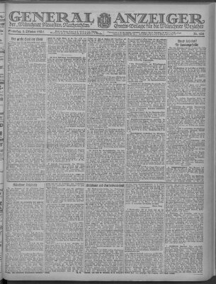 Münchner neueste Nachrichten Samstag 8. Oktober 1921