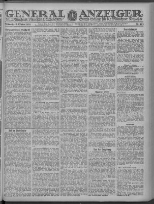 Münchner neueste Nachrichten Mittwoch 12. Oktober 1921