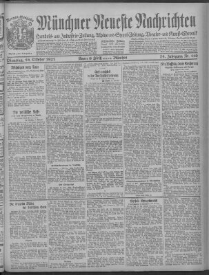 Münchner neueste Nachrichten Dienstag 18. Oktober 1921