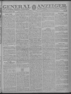 Münchner neueste Nachrichten Dienstag 18. Oktober 1921