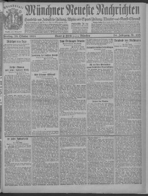 Münchner neueste Nachrichten Freitag 28. Oktober 1921