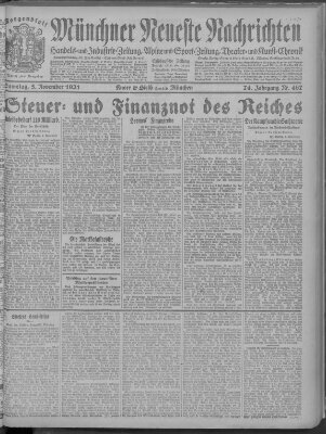 Münchner neueste Nachrichten Samstag 5. November 1921