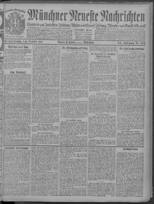 Münchner neueste Nachrichten Sonntag 6. November 1921