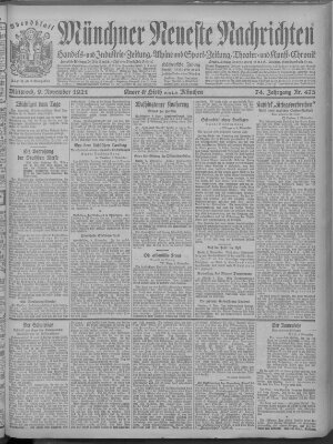 Münchner neueste Nachrichten Mittwoch 9. November 1921