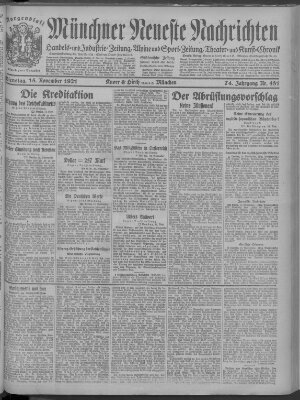 Münchner neueste Nachrichten Dienstag 15. November 1921