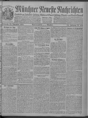 Münchner neueste Nachrichten Mittwoch 23. November 1921