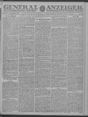 Münchner neueste Nachrichten Mittwoch 30. November 1921