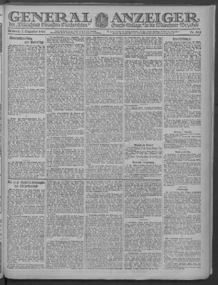 Münchner neueste Nachrichten Mittwoch 7. Dezember 1921