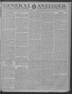 Münchner neueste Nachrichten Donnerstag 8. Dezember 1921