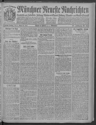 Münchner neueste Nachrichten Sonntag 11. Dezember 1921