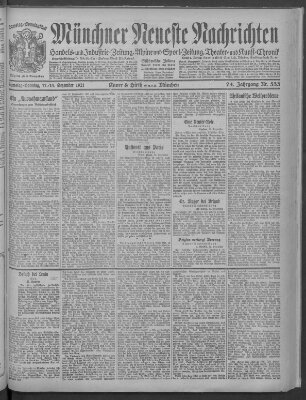 Münchner neueste Nachrichten Sonntag 18. Dezember 1921