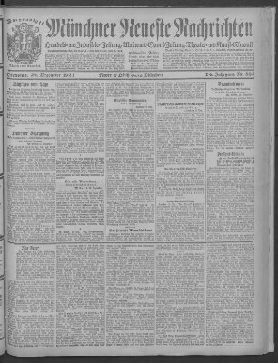 Münchner neueste Nachrichten Dienstag 20. Dezember 1921