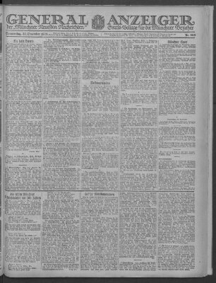 Münchner neueste Nachrichten Donnerstag 22. Dezember 1921