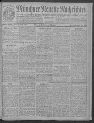 Münchner neueste Nachrichten Samstag 24. Dezember 1921