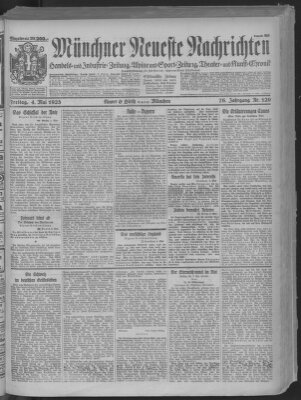 Münchner neueste Nachrichten Freitag 4. Mai 1923