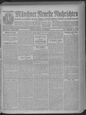 Münchner neueste Nachrichten Sonntag 6. Mai 1923