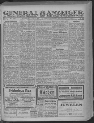 Münchner neueste Nachrichten Dienstag 8. Mai 1923