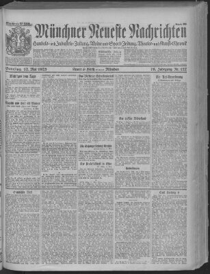 Münchner neueste Nachrichten Samstag 12. Mai 1923