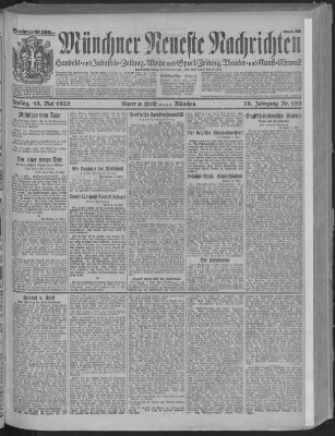 Münchner neueste Nachrichten Freitag 18. Mai 1923