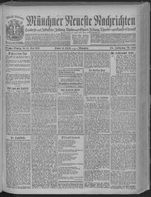 Münchner neueste Nachrichten Sonntag 20. Mai 1923