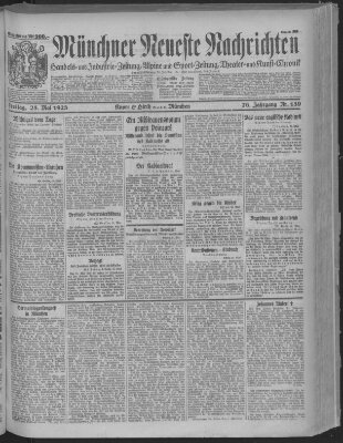 Münchner neueste Nachrichten Freitag 25. Mai 1923