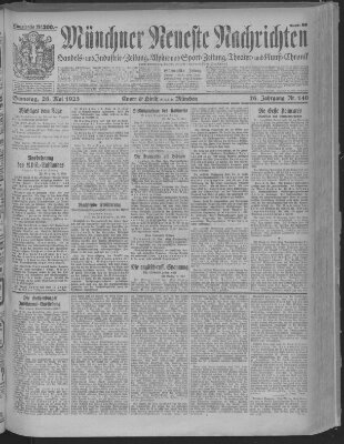 Münchner neueste Nachrichten Samstag 26. Mai 1923