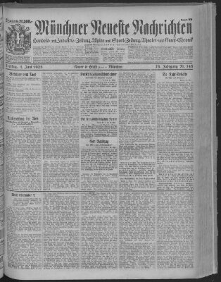 Münchner neueste Nachrichten Freitag 1. Juni 1923