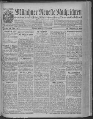 Münchner neueste Nachrichten Montag 11. Juni 1923