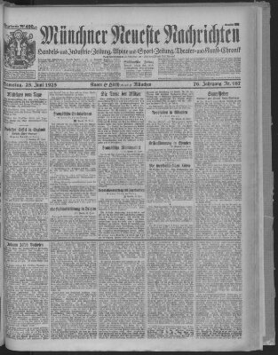 Münchner neueste Nachrichten Samstag 23. Juni 1923