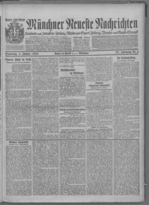 Münchner neueste Nachrichten Samstag 5. Januar 1924