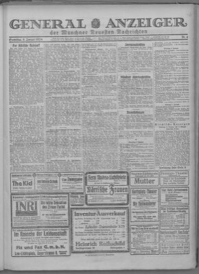 Münchner neueste Nachrichten Samstag 5. Januar 1924