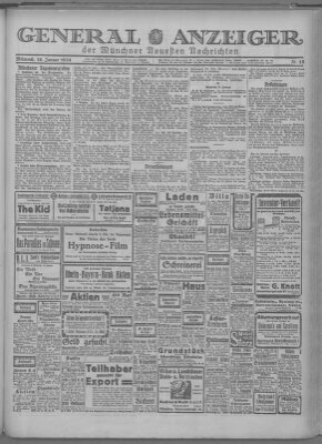 Münchner neueste Nachrichten Mittwoch 16. Januar 1924