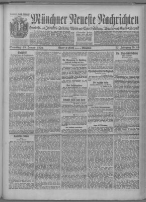 Münchner neueste Nachrichten Samstag 19. Januar 1924