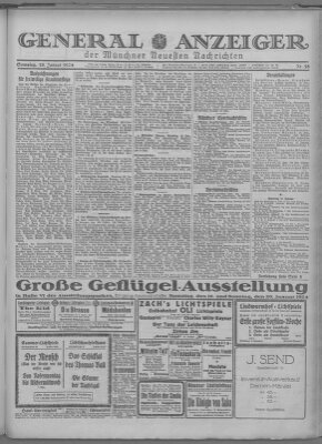 Münchner neueste Nachrichten Samstag 19. Januar 1924