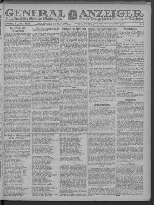 Münchner neueste Nachrichten Dienstag 3. Januar 1922