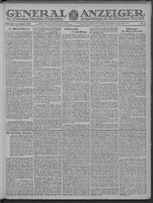 Münchner neueste Nachrichten Mittwoch 4. Januar 1922