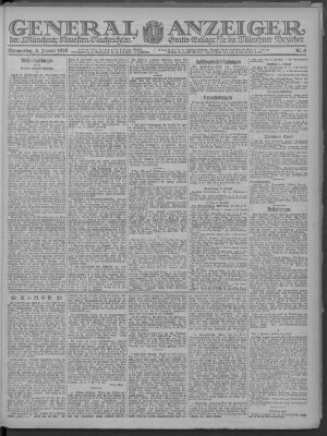 Münchner neueste Nachrichten Donnerstag 5. Januar 1922