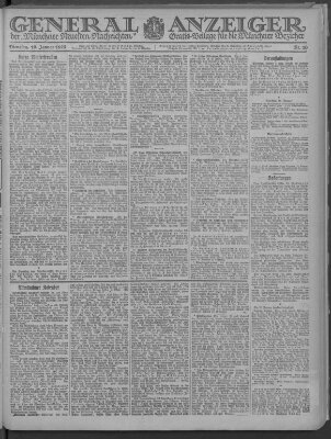 Münchner neueste Nachrichten Dienstag 10. Januar 1922