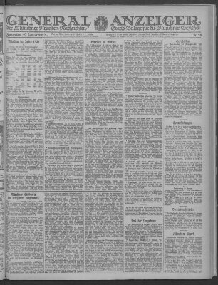 Münchner neueste Nachrichten Donnerstag 19. Januar 1922