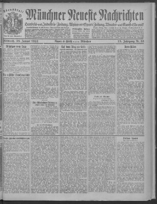 Münchner neueste Nachrichten Mittwoch 25. Januar 1922