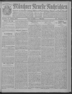 Münchner neueste Nachrichten Freitag 27. Januar 1922