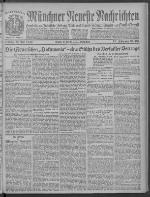 Münchner neueste Nachrichten Freitag 12. Mai 1922