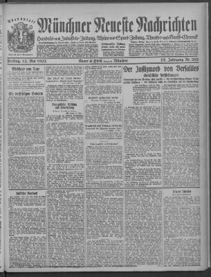 Münchner neueste Nachrichten Freitag 12. Mai 1922