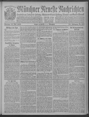 Münchner neueste Nachrichten Montag 15. Mai 1922