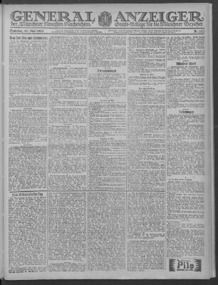 Münchner neueste Nachrichten Samstag 27. Mai 1922