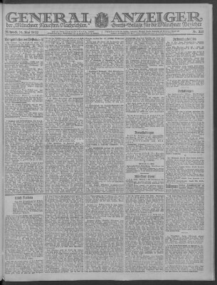 Münchner neueste Nachrichten Mittwoch 31. Mai 1922